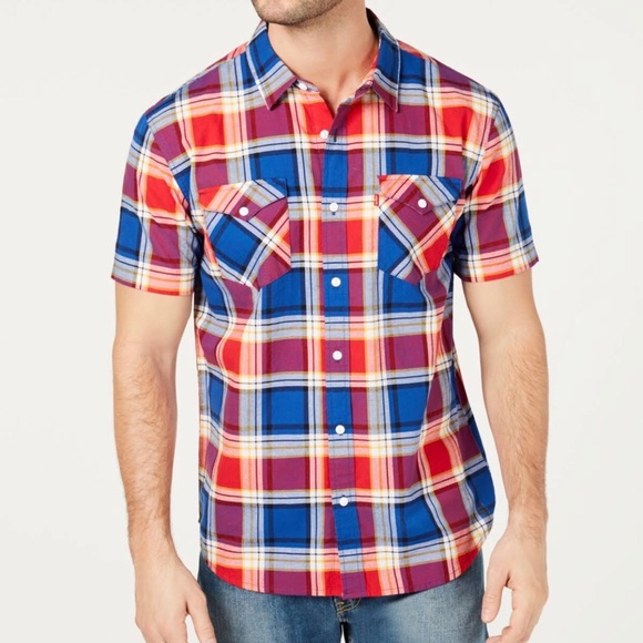 Levi’s Plaid Short Sleeve Button Up•NWT - Picture 1 of 8